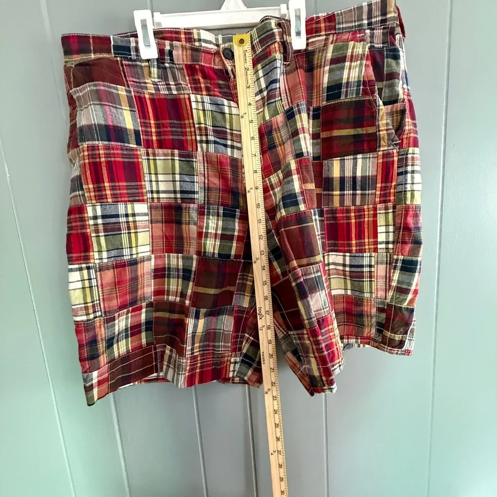 Mens Madras Patchwork Shorts 40 Preppy‎ Nantucket Coastal Ivy League Cape Cod